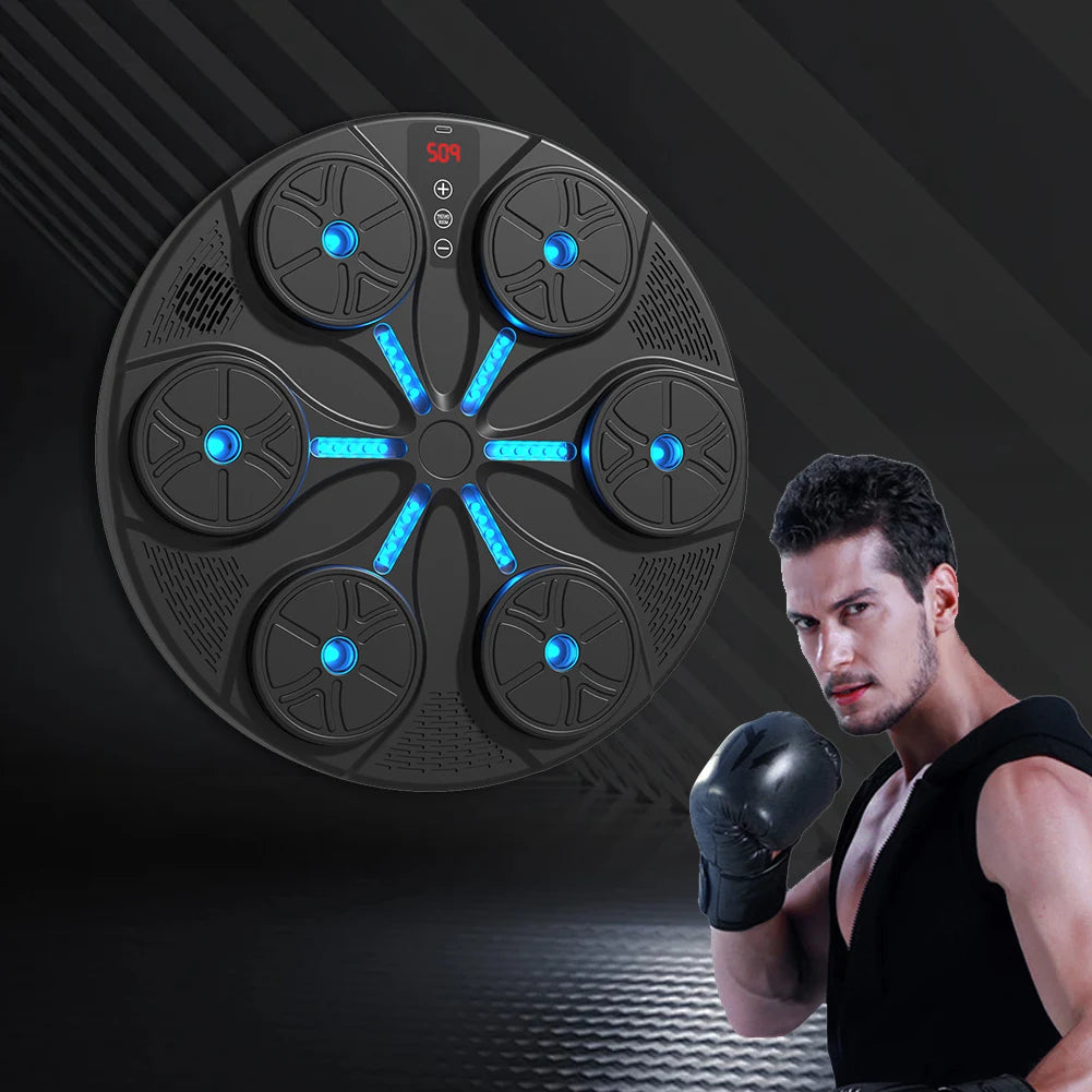 Smart Bluetooth Music Boxing Machine – Wall-Mounted Punch Trainer with Lights & Sound