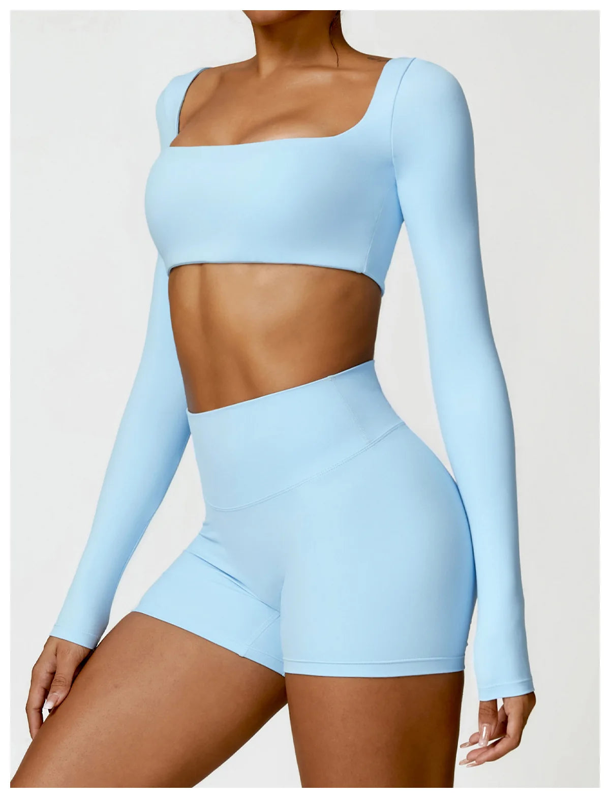 Women’s Long Sleeve Gym & Yoga Top – Breathable, Stretchy, Push-Up Fit - Champions Clubs