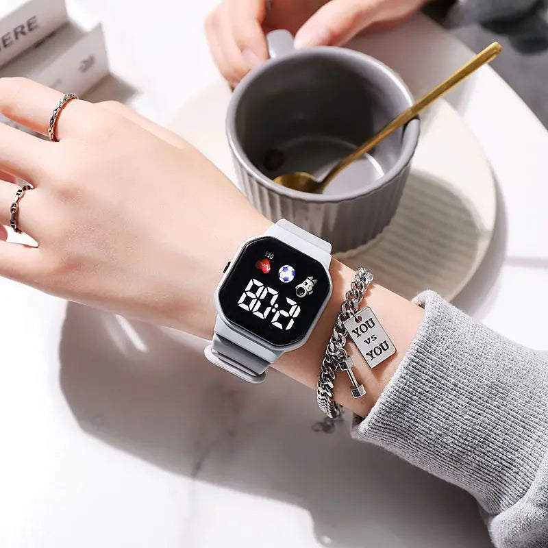 Kids Watch Sport LED Digital Watches Football Silicone Strap Waterproof Electronic Wristwatch for Children Boys Girls Gifts