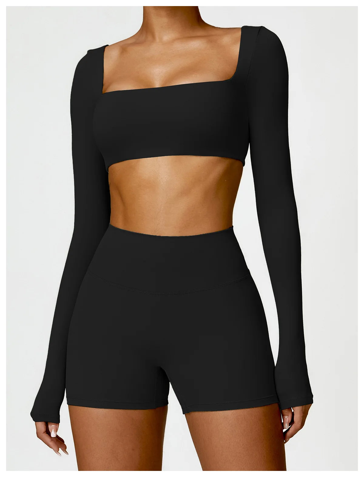 Women’s Long Sleeve Gym & Yoga Top – Breathable, Stretchy, Push-Up Fit - Champions Clubs