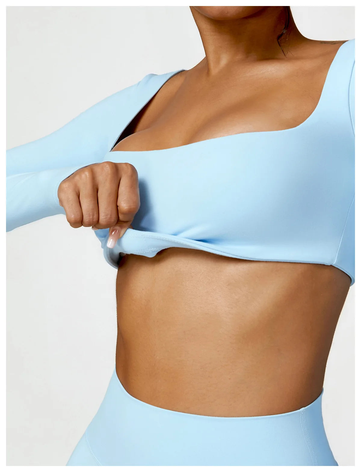 Women’s Long Sleeve Gym & Yoga Top – Breathable, Stretchy, Push-Up Fit - Champions Clubs
