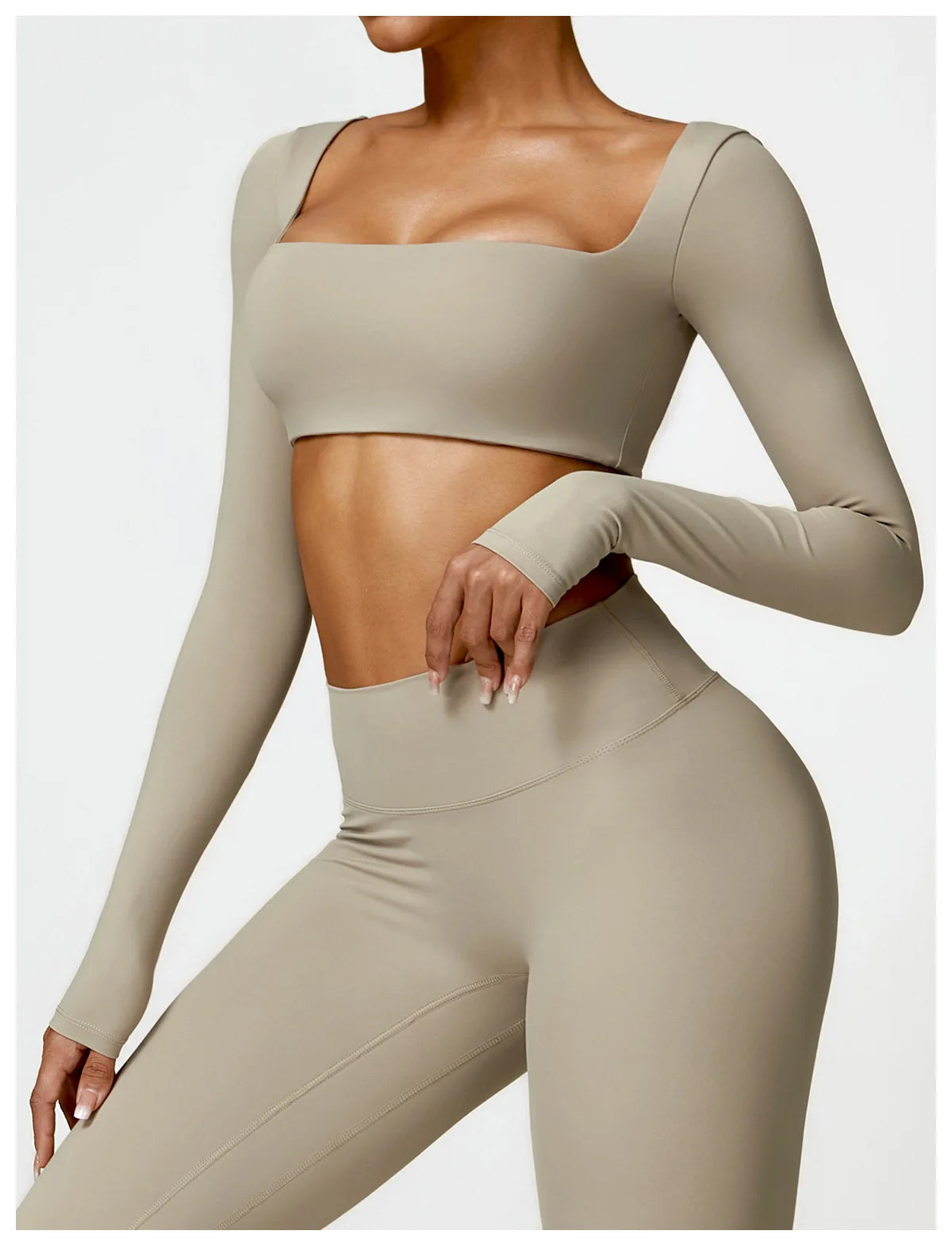Women’s Long Sleeve Gym & Yoga Top – Breathable, Stretchy, Push-Up Fit - Champions Clubs