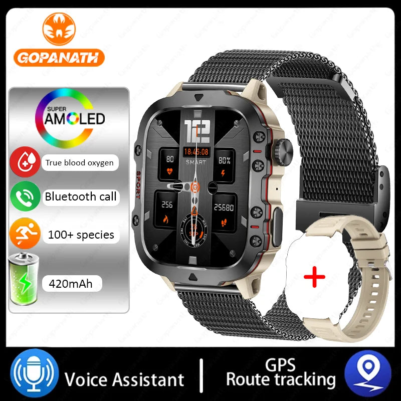 2025 Outdoor Military 3ATM Waterproof Smart Watch Men 420mAh Battery Heart Rate Sports Fitness Watches Bluetooth Call Smartwatch Champions Clubs
