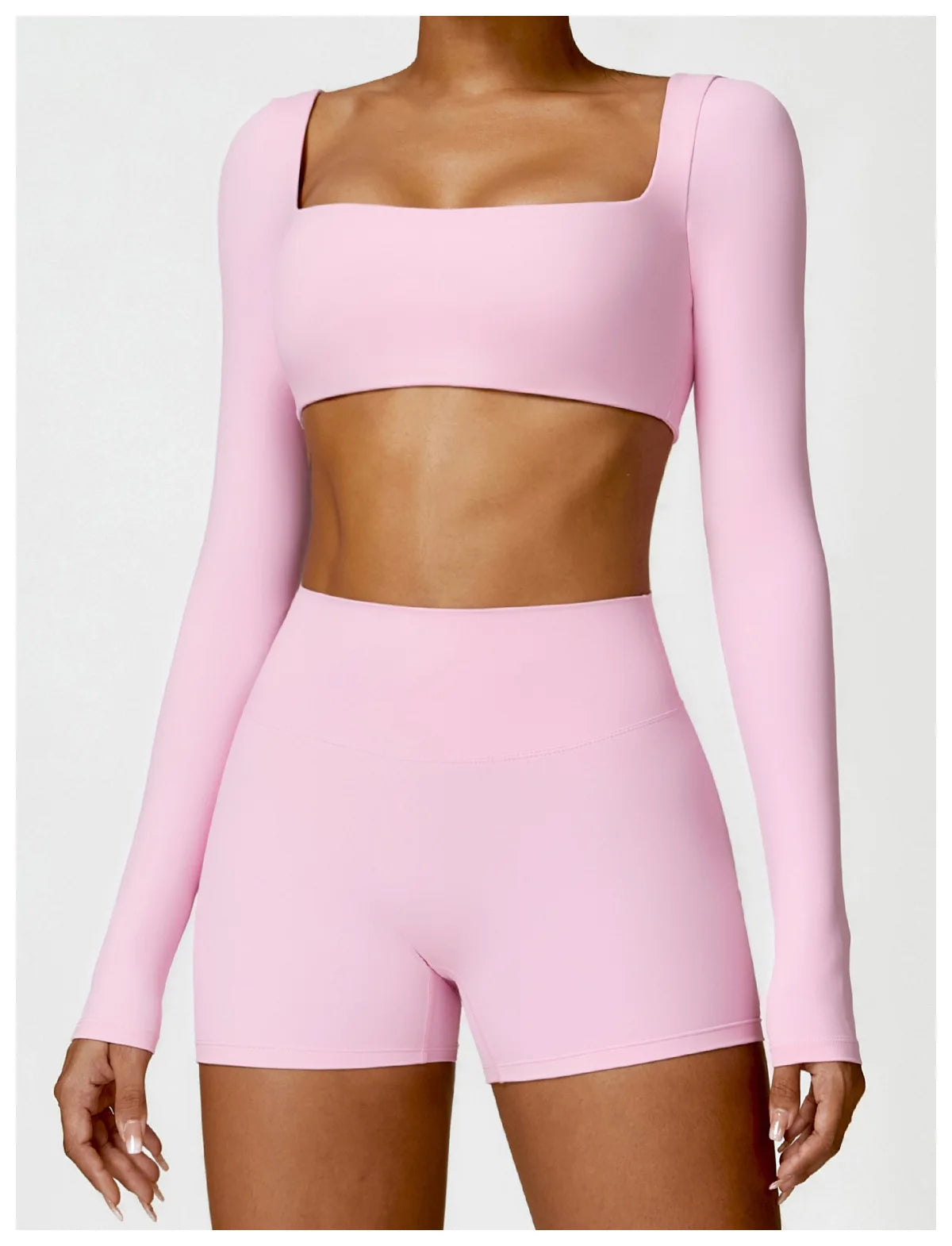 Women’s Long Sleeve Gym & Yoga Top – Breathable, Stretchy, Push-Up Fit - Champions Clubs