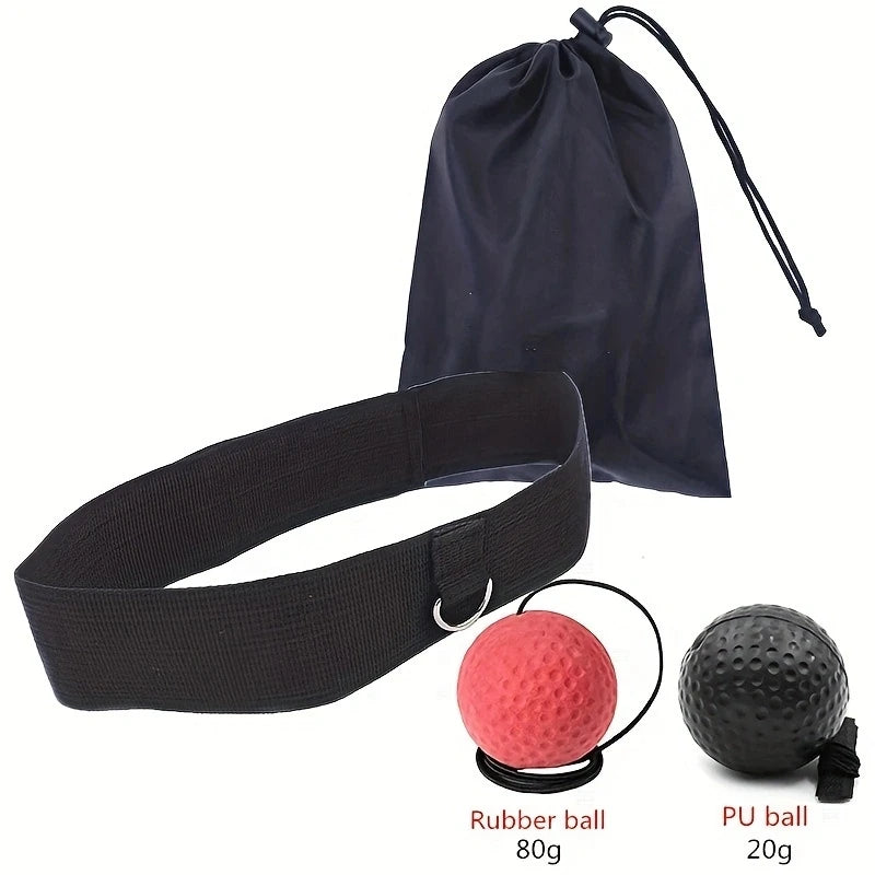 Boxing Reflex Ball Set – 3 Difficulty Levels with Adjustable Headband for Punching Speed, Reaction & Agility Training