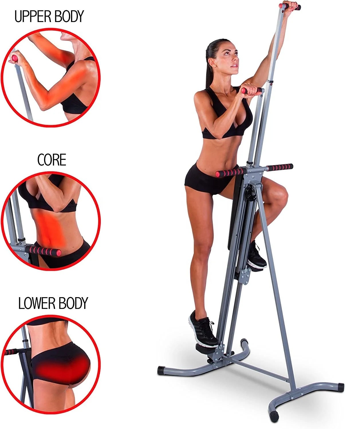 Vertical Climber Cardio Exercise Total Body Workout Climber Machine Folding Climbing Machine with Resistance for Home Fitness Champions Clubs