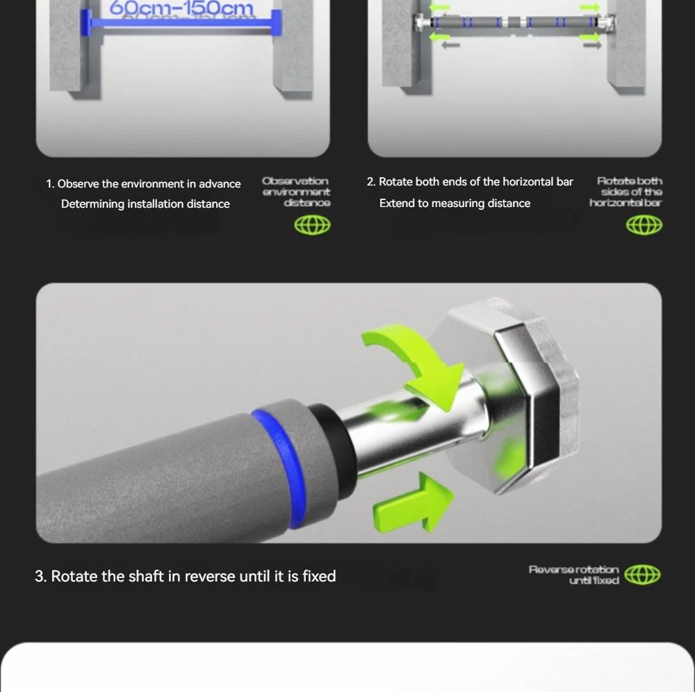 Telescopic Doorway Pull Up Bar – Adjustable Non-Slip Home Gym Fitness Equipment for Strength Training