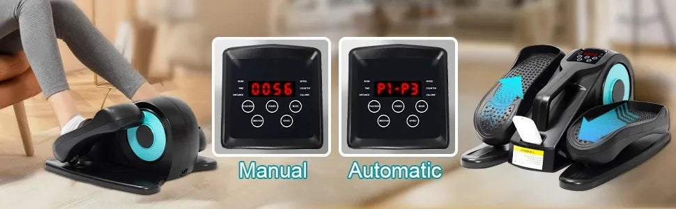 Under Desk Elliptical – Electric Seated Pedal Exerciser with Display Monitor, Remote Control, Adjustable Speeds, and Leg Workout