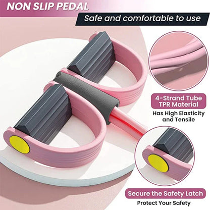 Resistance Bands 4-Tube Yoga Pedal Puller Resistance Band Elastic Pull Rope Fitness Equipment for Abdomen Waist Arm Training Champions Clubs