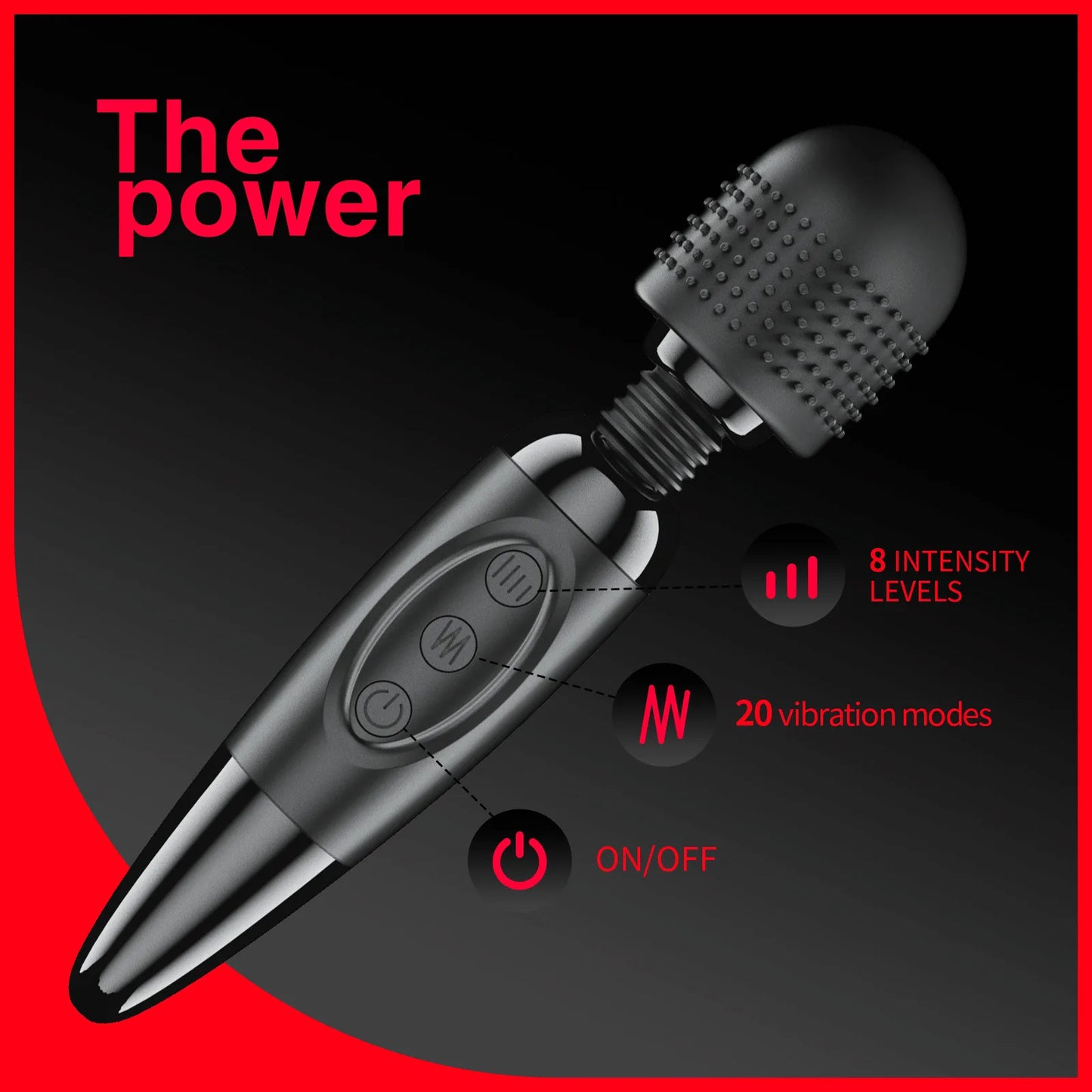 Electric Massager Stick – 8 Intensity Levels & 20 Vibration Modes for Full Body Relaxation