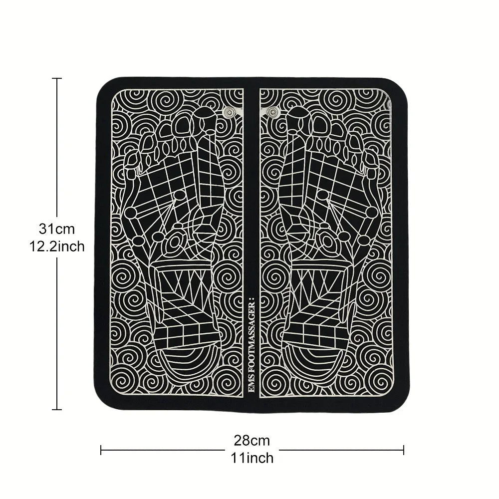 Electric USB Charging Foot Massage Mat – EMS Acupoint Relaxation Pad with 8 Modes & 19 Intensity Levels for Circulation & Recovery