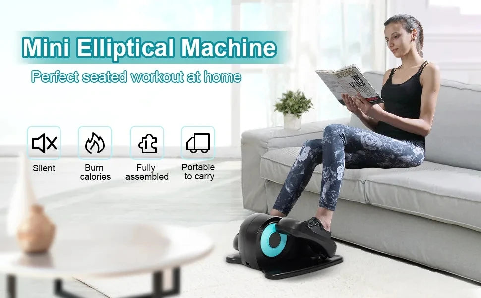 Under Desk Elliptical – Electric Seated Pedal Exerciser with Display Monitor, Remote Control, Adjustable Speeds, and Leg Workout