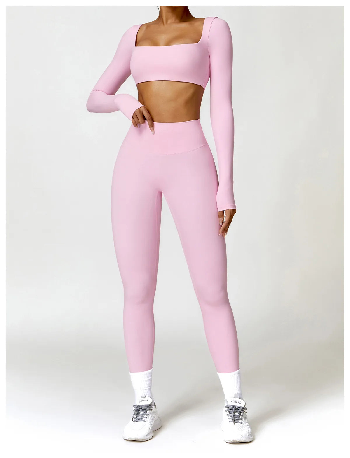 Women’s Long Sleeve Gym & Yoga Top – Breathable, Stretchy, Push-Up Fit - Champions Clubs