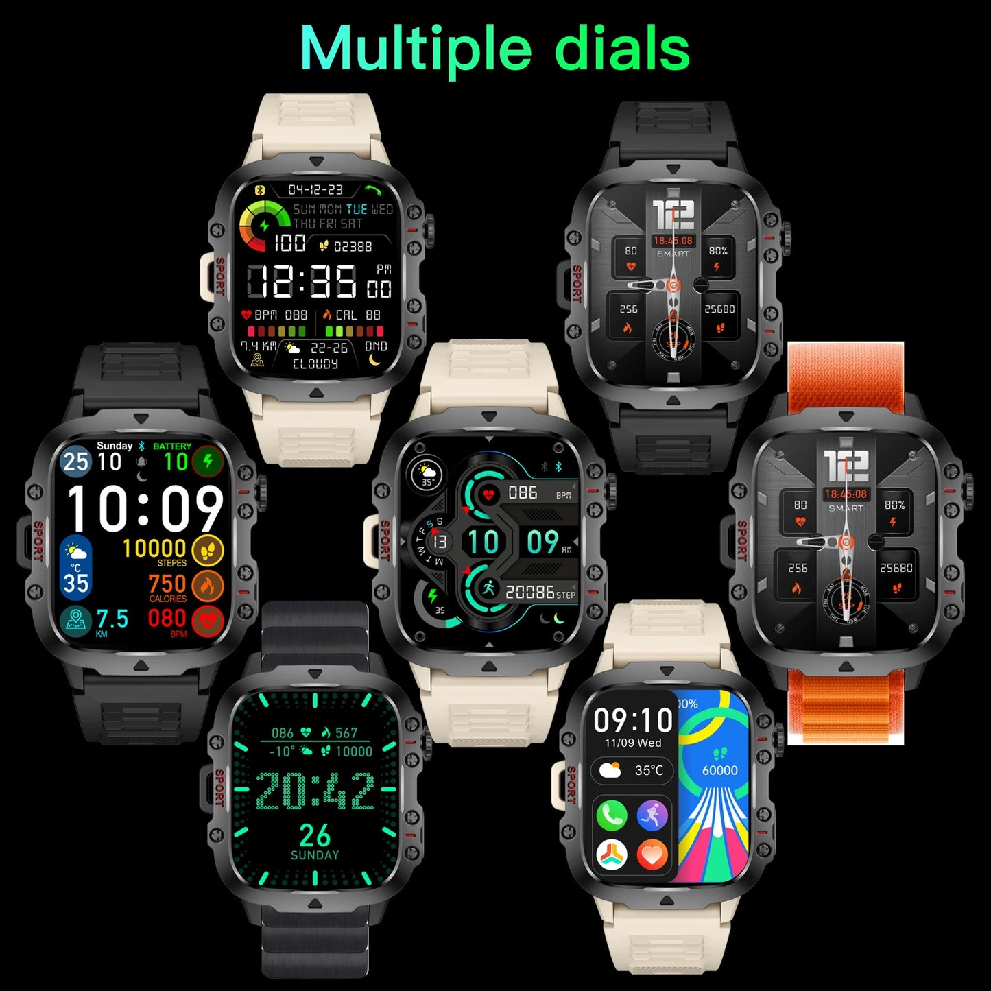 2025 Outdoor Military 3ATM Waterproof Smart Watch Men 420mAh Battery Heart Rate Sports Fitness Watches Bluetooth Call Smartwatch Champions Clubs