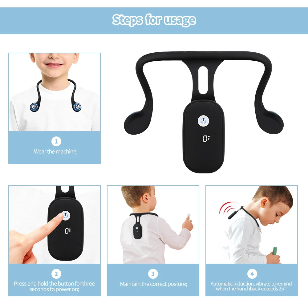 Smart Posture Correction Device – Intelligent Posture Trainer for Adults & Kids