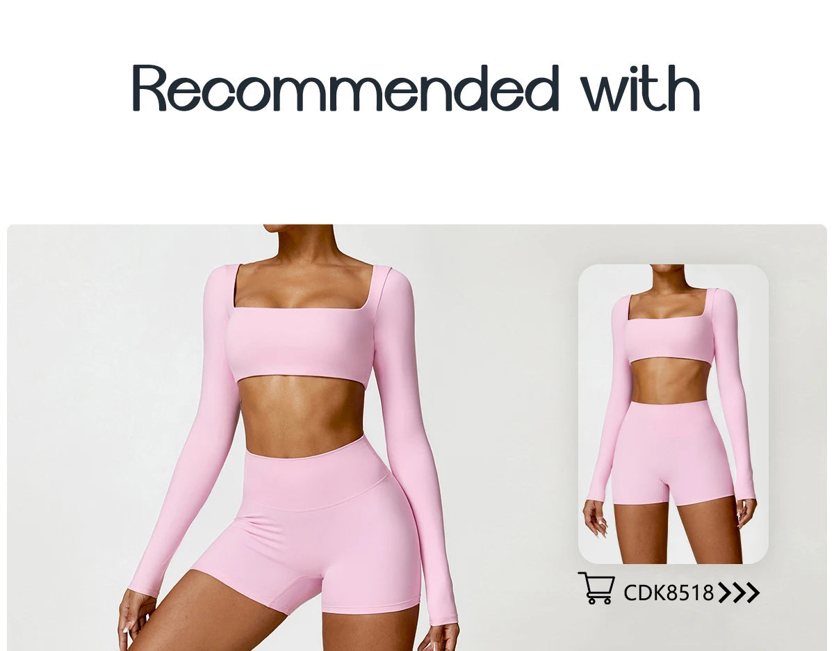 Women’s Long Sleeve Gym & Yoga Top – Breathable, Stretchy, Push-Up Fit - Champions Clubs