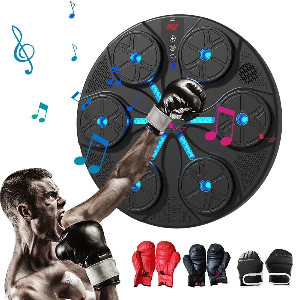 Smart Bluetooth Music Boxing Machine – Wall-Mounted Punch Trainer with Lights & Sound