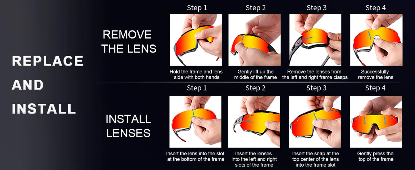 X-TIGER Cycling Glasses – 5 Lens Polarized Sports Sunglasses for Men & Women