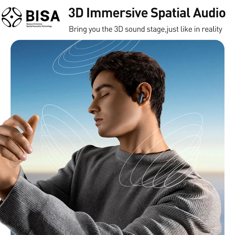 Baseus Bowie M2s ANC Sweatproof Earbuds – Bluetooth 5.3 Hybrid -48dB Noise Cancellation | 3D Spatial Audio | Wireless Headphones