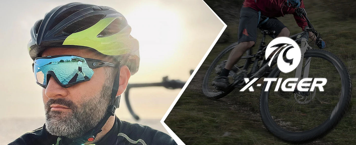 X-TIGER Cycling Glasses – 5 Lens Polarized Sports Sunglasses for Men & Women