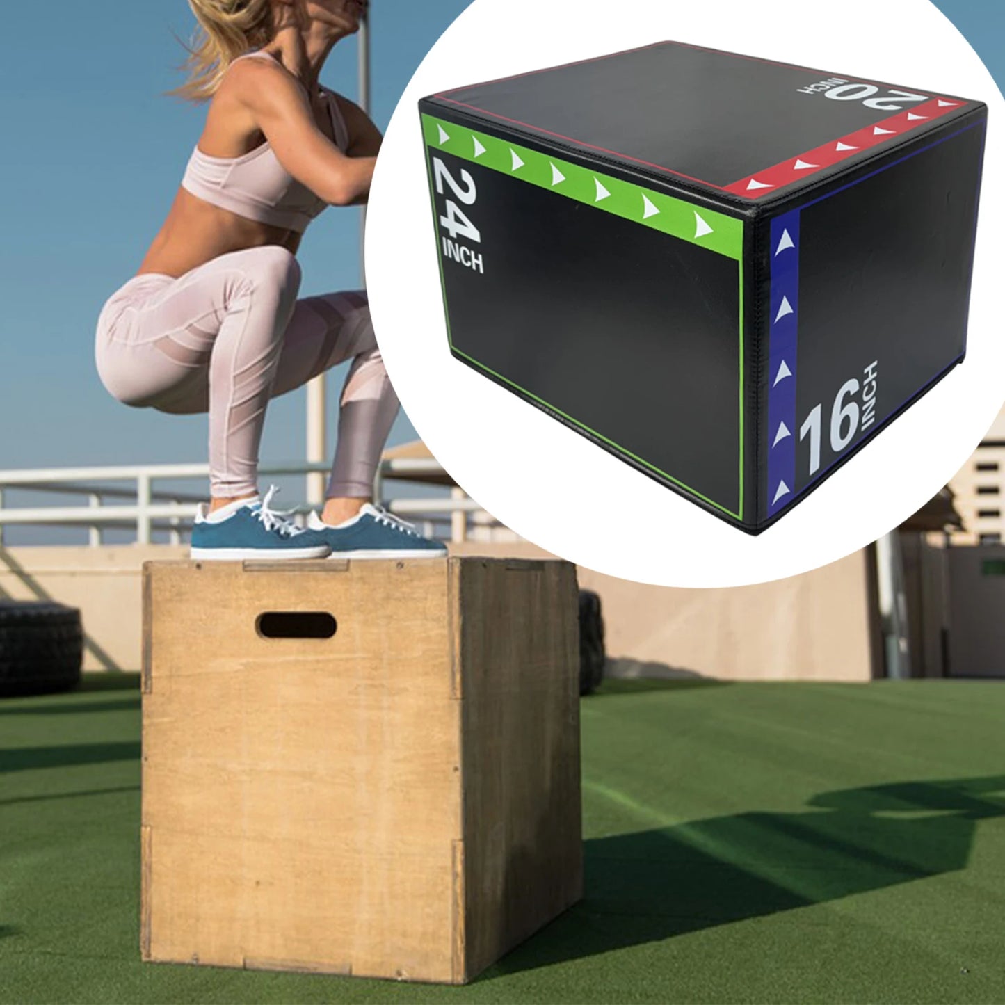 3-in-1 Plyometric Jump Box – Portable Strength & Conditioning Training Equipment
